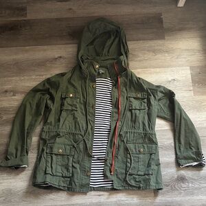 Market & Spruce Olive Hooded Field Jacket